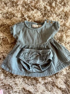 Little Planet Dusty Blue Muslin Baby Matching Set